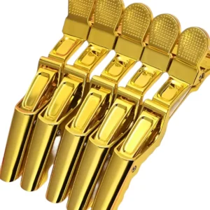 Broches cocodrilo dorados x3